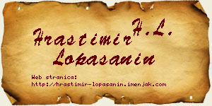 Hrastimir Lopašanin vizit kartica